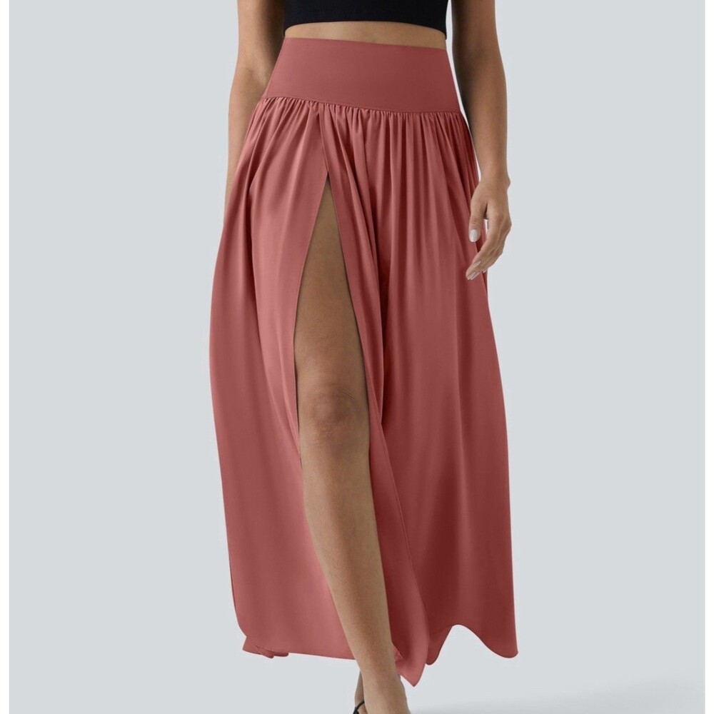 HALARA Dusty Rose Maxi Skirt with Front Slit